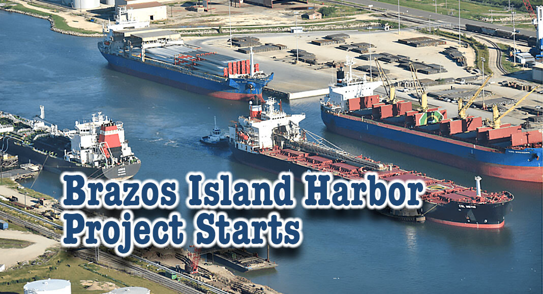 The first step in Phase 2 of the Brazos Island Harbor (BIH) Channel Improvement Project is underway as the Port of Brownsville’s dredged material placement area improvement project began in early February. Image courtesy of the Port of Brownsville