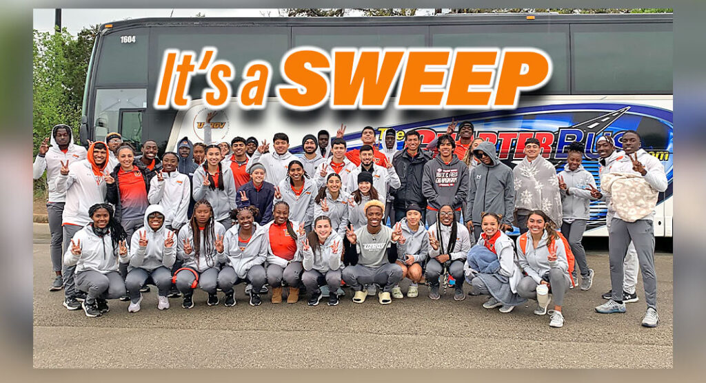 The University of Texas Rio Grande Valley (UTRGV) Vaqueros women’s and men’s outdoor track & field teams completed a sweep in the South Texas Showdown presented by Rally Credit Union Saturday during the UTSA Invitational at Park West Athletics Complex. UTRGV Photo