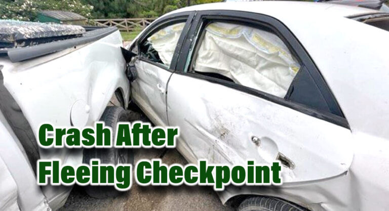 Vehicle Crashes After Fleeing BP Checkpoint