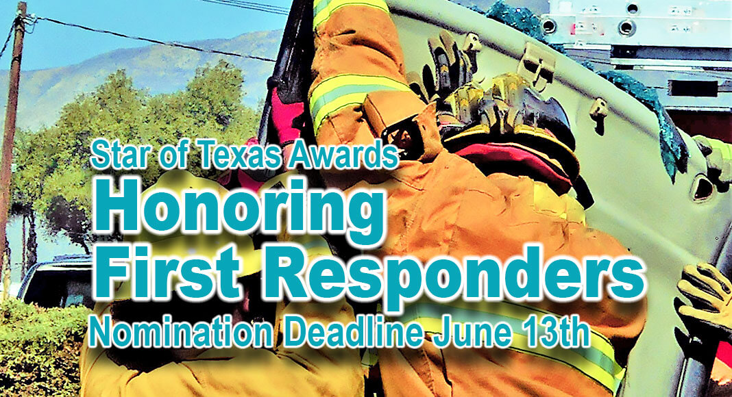 Governor Greg Abbott today announced that nominations for the 2023 Star of Texas Awards are now open to honor peace officers, firefighters, emergency medical first responders, and members of federal law enforcement who were seriously injured or killed in the line of duty. Image for illustration purposes