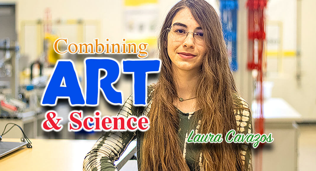 South Texas College Welding student Laura Cavazos speaks on the benefits of combining artistic talent with technological expertise. STC Image