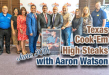 Texas Cook’Em High Steaks & Country Star Aaron Watson, June 30th