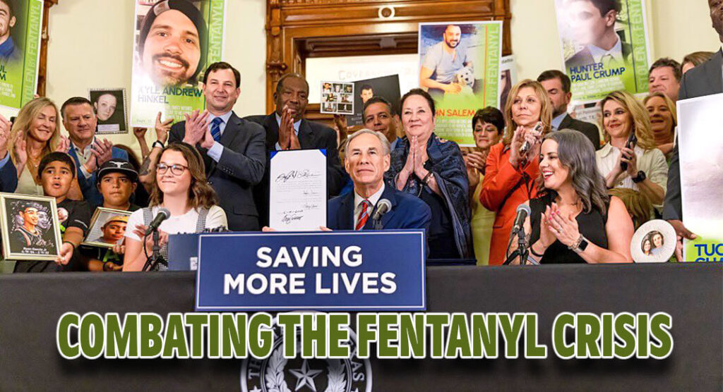 Governor Greg Abbott today signed four laws to combat the growing national fentanyl crisis passed during the 88th Regular Legislative Session at the Texas Capitol. Photo: Office of The Governor 