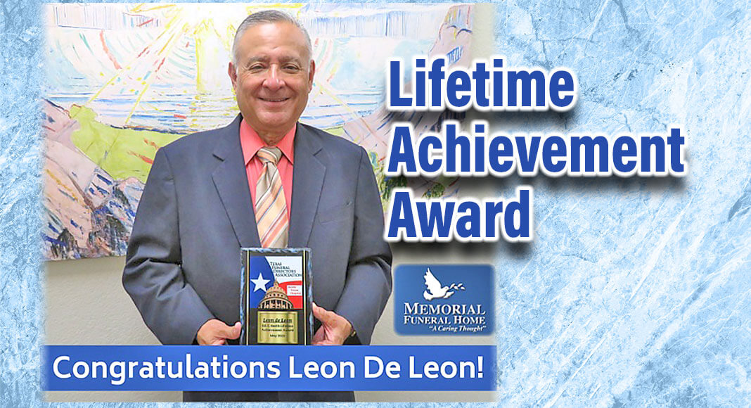Leon De Leon was honored with the Ed C. Smith Lifetime Achievement Award by the South Texas Funeral Directors Association. Courtesy Image