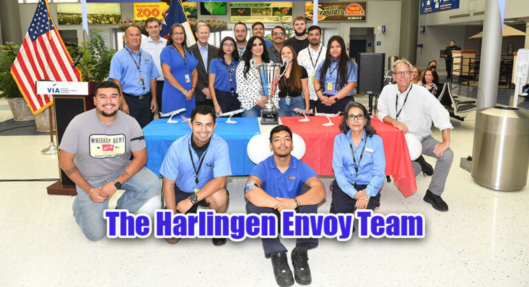 Celebrating Triumph Together: The Emboy and Valley International Airport (VIA) teams, guided by the steadfast leadership of John James, Kevin Ward, Rachel Alanis Carmichael, and Van Doin, revel in their hard-earned victory. Their collective efforts in operational excellence, customer satisfaction, teamwork, and relentless pursuit of growth have secured the coveted cup. A symbol of their winning streak, the cup is a testament to what collaborative dedication can achieve within the competitive sphere of the American Airlines network. The cheers of success ring loud, but the determination to continue this journey is even louder. Photo by Roberto Hugo González