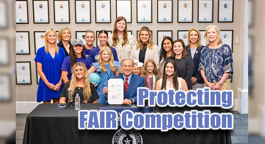  Governor Greg Abbott ceremonially signed the Save Women’s Sports Act passed during the 88th Regular Legislative Session at the Texas Women’s Hall of Fame in Denton. Photo: Office of the Governor