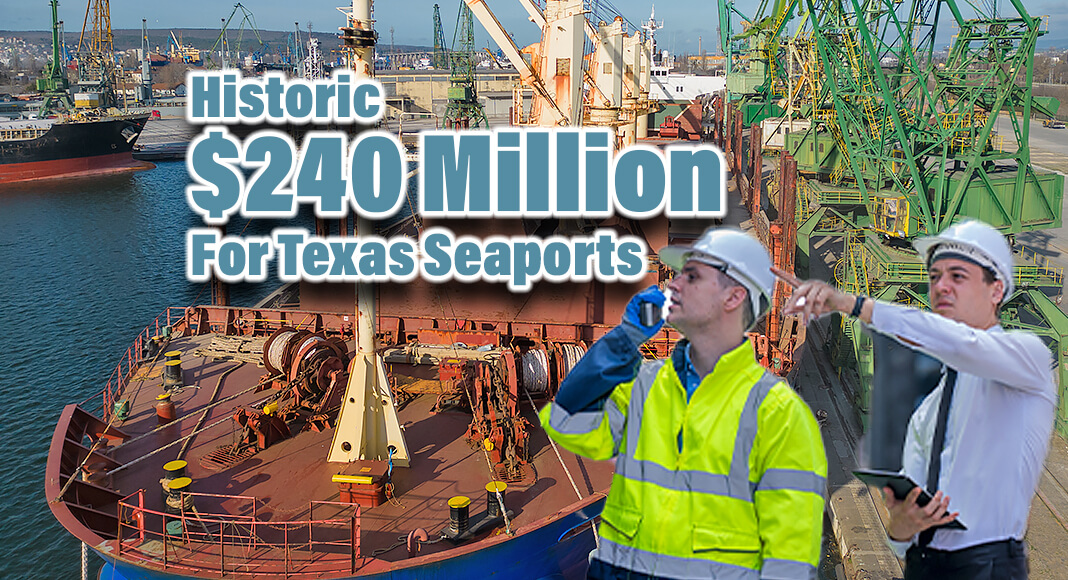 Governor Greg Abbott announced that the Texas Transportation Commission has approved a historic $240 million in funding for Texas ports to help increase trade, improve safety, and provide a more robust supply chain for our state and the nation. Image for illustration purposes