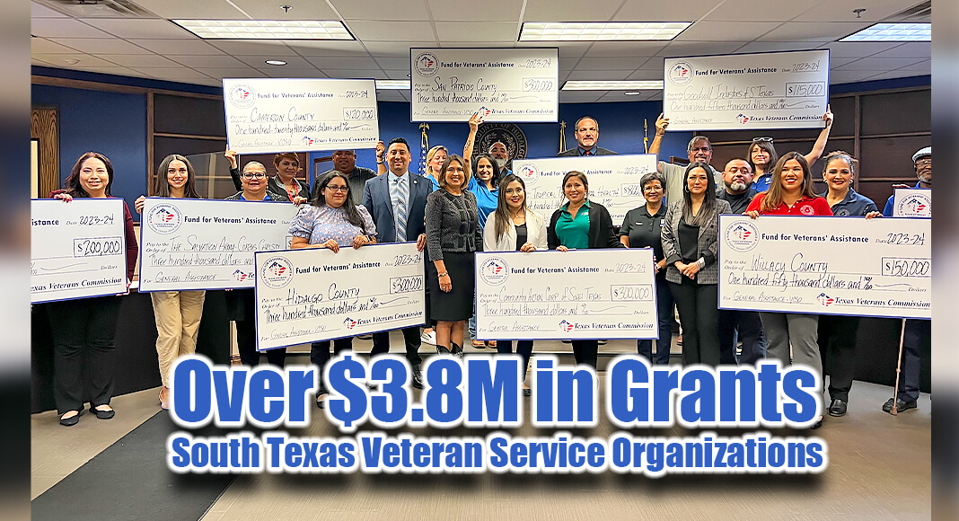 Governor Greg Abbott announced 18 Fund for Veterans’ Assistance (FVA) grants totaling more than $3.8 million were awarded to 15 organizations in South Texas as part of the Texas Veterans Commission's (TVC) Big Check Tour. Photo: Office of the Governor