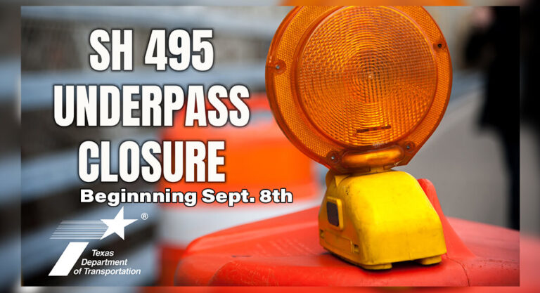 Long-Term Closure of SH 495 Underpass, Sept. 8th