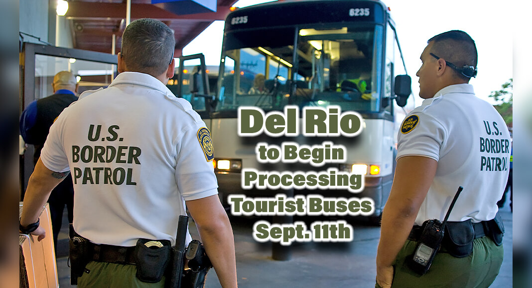 U.S. Customs and Border Protection Office of Field Operations officers at Del Rio Port of Entry will begin to process tourist bus lines as of September 11, 2023. USCBP Image for illustration purposes