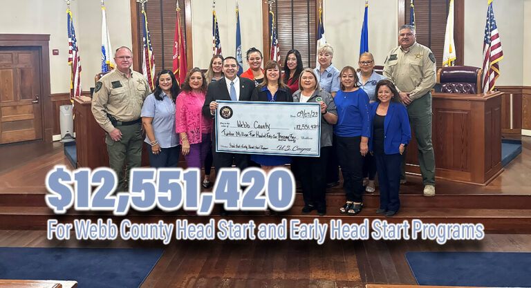 $12,551,420 for Webb County Head Start & Early Head Start Programs