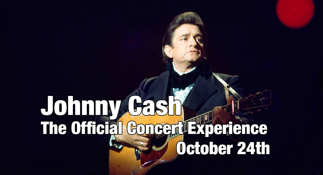 THE OFFICIAL CONCERT EXPERIENCE is bringing songs and stories from the “Man in Black” to McAllen Performing Arts Center on October 24, 2023, in a way that audiences haven’t seen or heard before. With video of Johnny from episodes of The Johnny Cash TV Show projected on a screen above the stage, a live band and singers will accompany him in perfect sync. Courtesy Image for illustration purposes