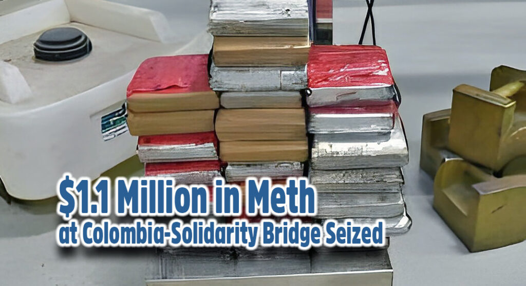 Packages containing 120 pounds of methamphetamine seized by CBP officers at Colombia-Solidarity Bridge. USCBP Image