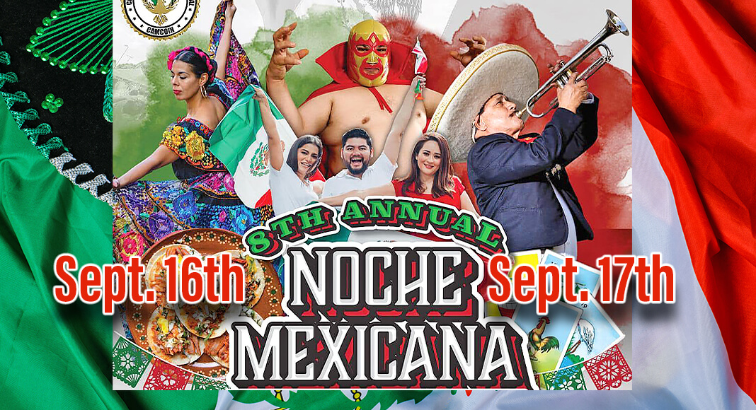 Cámara de Comercio Internacional (CAMCOIN), City of Mission and Mission Event Center invite you to their eight annual event “Noche Mexicana: Grito de Independencia” on Saturday, September 16 from 4pm to 11pm and Sunday, September 17 from 4pm to 9pm at the Mission Event Center located at 200 N Shary Rd, Mission, TX 78572 celebrating Hispanic Heritage Month. Courtesy Image