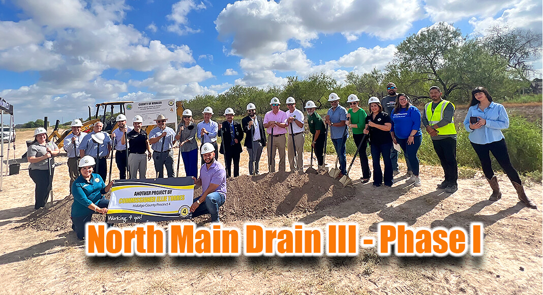 Precinct 4 Commissioner Ellie Torres was joined by elected officials and staff from cities, state, congress and community members, for a groundbreaking of what is known as the North Main Drain III- Phase I Project. Courtesy Image