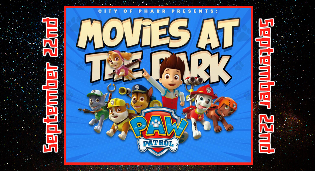 Join us on September 22nd at 7pm in our Downtown Park for an exclusive screening of the brand-new trailer for "Paw Patrol: The Mighty Movie," followed by the full Paw Patrol movie! Courtesy Image for illustration purposes