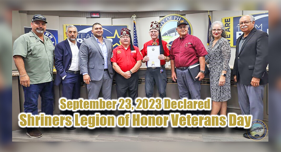 Commander Col. Glaze, Skip Kirkland, and Gilbert Medina accepted the proclamation and invited all veterans to participate in the upcoming event. Image courtesy of the City of Pharr