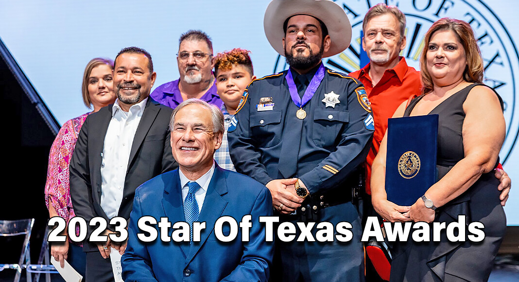 Governor Greg Abbott today honored peace officers, firefighters, and first responders who demonstrated profound heroism and sacrifice while performing their duties to their communities and the State of Texas at the 2023 Star Of Texas Awards in Austin.Photo Office of the Governor