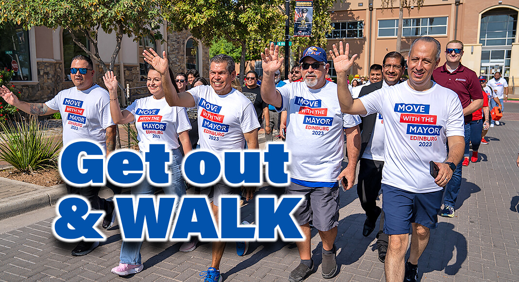 Around 200 participants joined Mayor Ramiro Garza for a brisk walk around City Hall to promote a healthier lifestyle for our community and we are excited to keep the momentum going throughout the month. Image courtesy of the City of Edinburg