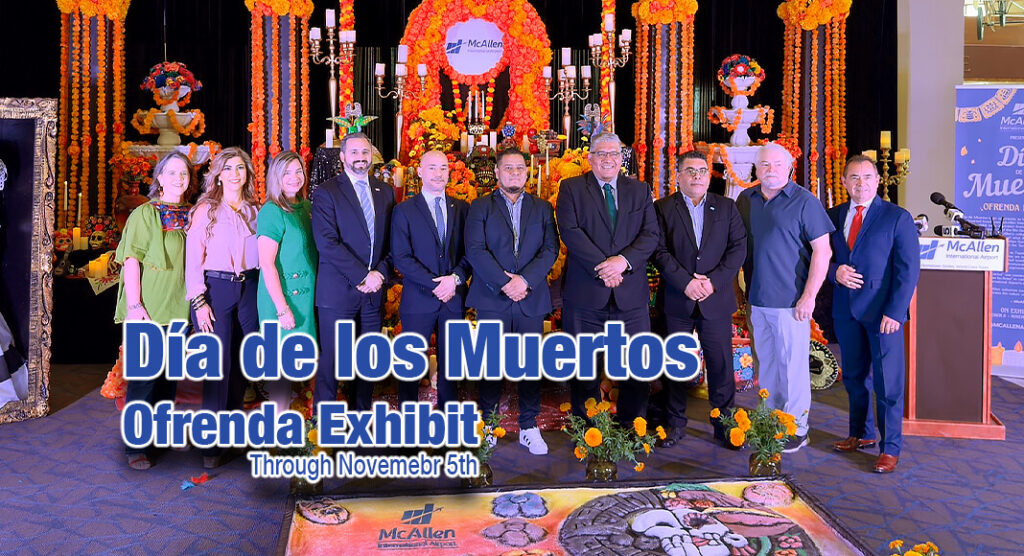 The McAllen International Airport is celebrating the fifth year opening of its annual Ofrenda Exhibit, now on display through November 5th, in the airport lobby. Image courtesy of the City of Mcallen