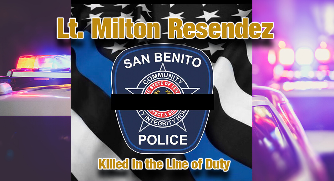 The City of San Benito and the San Benito Police Department send condolences to the family and loved ones of our late Lt. Milton Resendez, who was killed in the line of duty last night serving and protecting the citizens of San Benito. Our thoughts and prayers are with the family. Image Courtesy of the City of san Benito