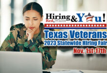 Texas Veterans 2023 Statewide Hiring Fair, Nov. 1st-17th