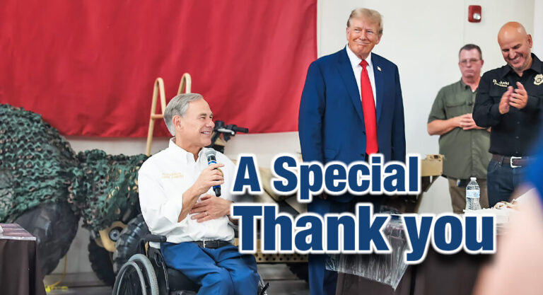 Gov. Abbott, President Trump Serve Thanksgiving Meals to Operation Lone Star Service Members in Edinburg