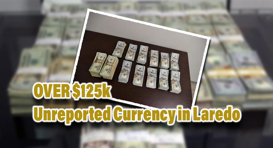 Stacks containing $125,306 in unreported U.S. currency seized by CBP officers at Laredo Port of Entry. USCBP Images for illustration purposes 