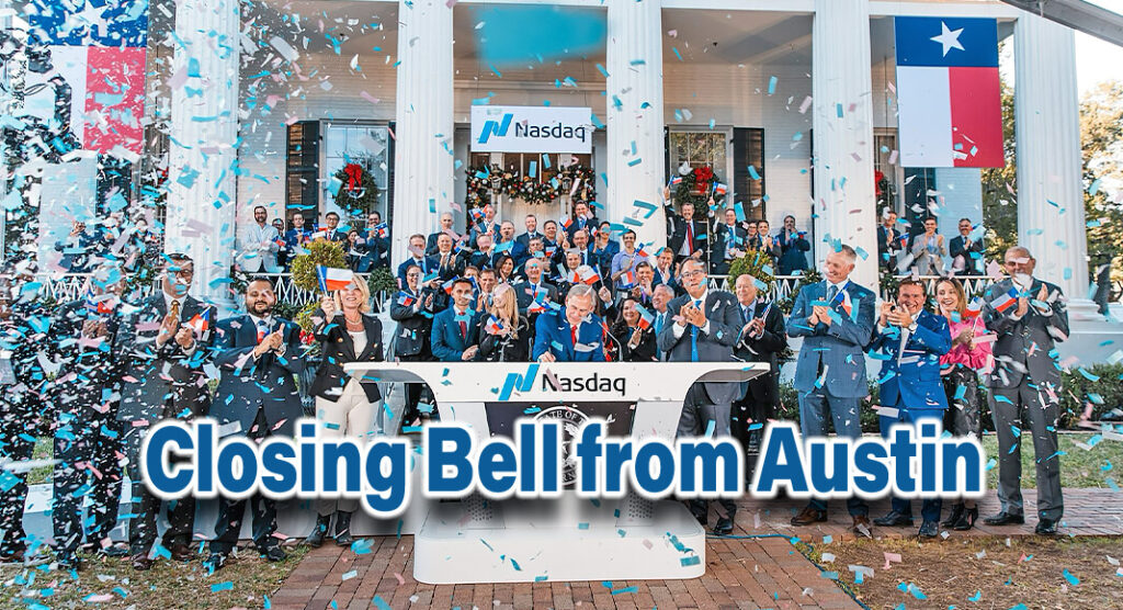  Governor Greg Abbott rang the Nasdaq closing bell to celebrate Texas’ economic achievements and milestones during a virtual bell ringing ceremony with Nasdaq, Inc. at the Governor’s Mansion in Austin.Photo: Office of the Governor