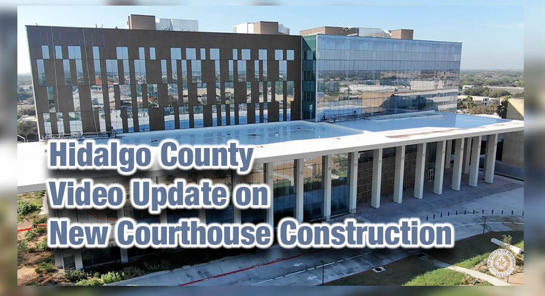 Construction of the 344,000-square-foot building began in January 2019. The facility will feature 31 courtrooms and a temporary detention center spread over seven floors. Hidalgo County YouTube Image