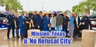 Mission, Texas Embraces Safety: City Officials and Leaders Gather to Announce 'No Refusal City' Initiative"This photo captures a unique moment as city mayor Norie Gonzalez Garza, Commissioner Ruben Plata, City Manager Randy Perez, Hidalgo County Precinct 3 Ever Villarreal, Police Chief Cesar Torres, and other key figures come together to declare Mission a 'No Refusal City.' Photo By Roberto Hugo González