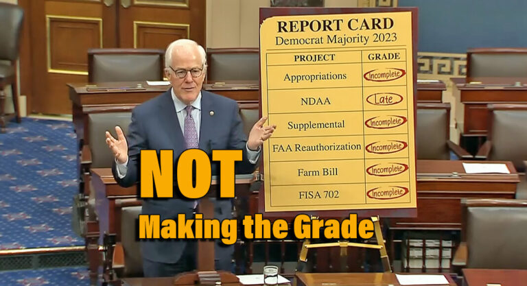 Cornyn: Senate Democrats Get Failing 2023 Report Card