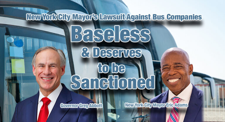Gov. Statement on NYC Lawsuit Against Bus Companies Transporting Migrants