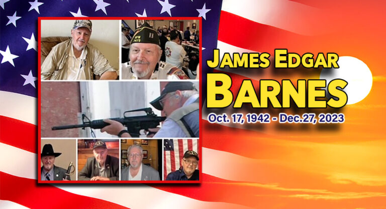 James Edgar Barnes: Oct. 17, 1942 – Dec. 27, 2023