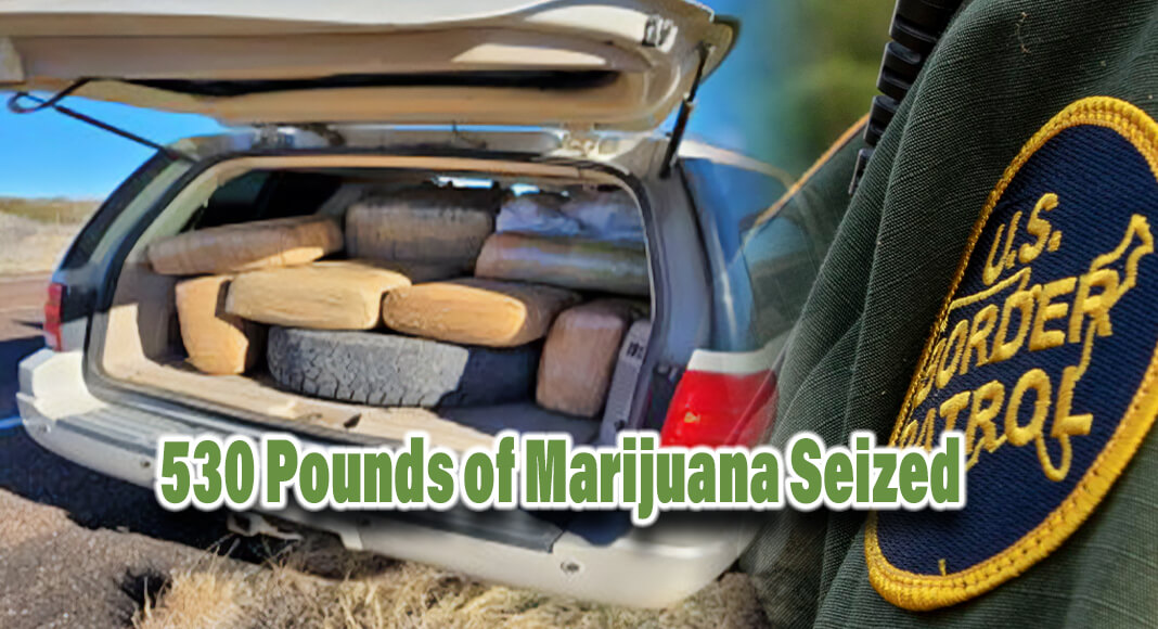 U.S. Border Patrol agents seize more than 530 pounds of marijuana in bundles being transported in a white vehicle on Highway 385 south of the checkpoint in Alpine, Texas.  (Credit: U.S. Border Patrol)