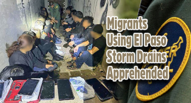 U.S. BP Agents Apprehend Migrants Using El Paso Storm Drains
