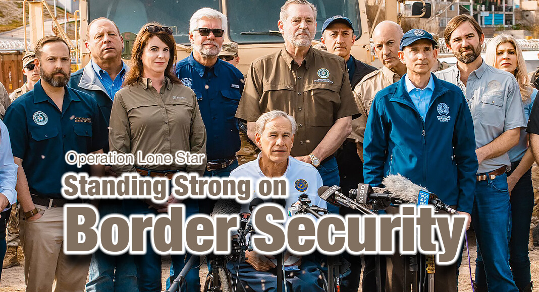 Governor Abbott yesterday joined members of the Texas House of Representatives for a press conference at Shelby Park in Eagle Pass to outline their joint efforts to continue expanding border security operations to keep Texans safe from President Joe Biden's dangerous open border policies.  Photo: Office of the Governor
