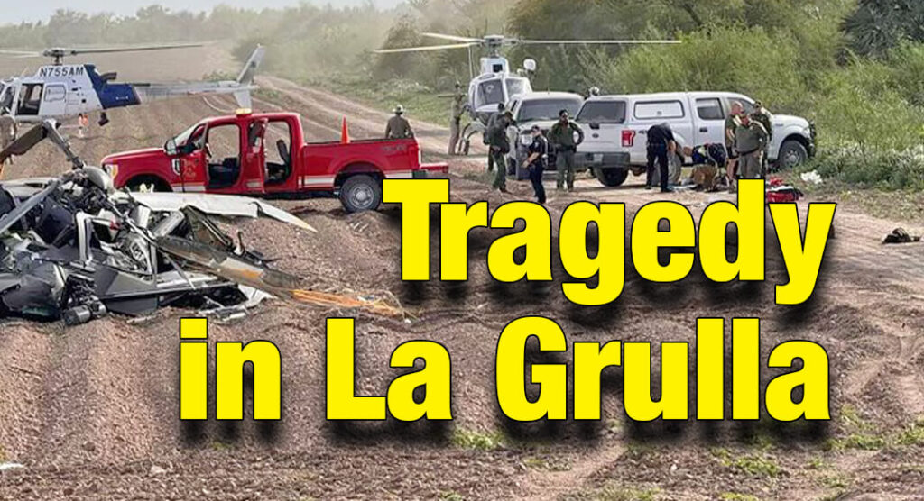 A helicopter flying over the U.S.-Mexico border in Texas crashed Friday, March 11, in La Grulla, TX. Photos shared by Bill Melugin @BillMelugin_ /X