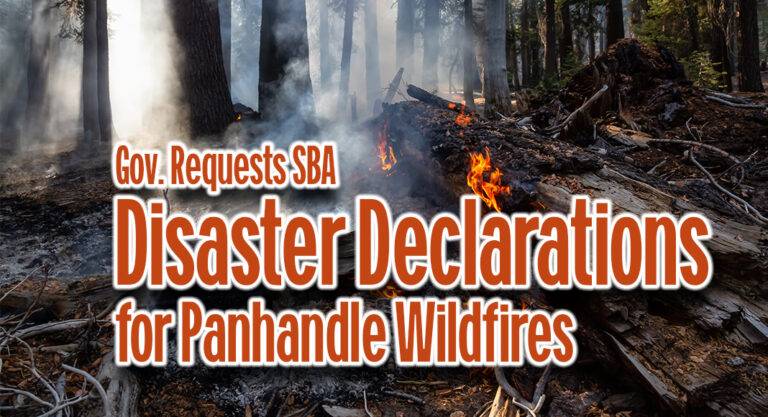 Gov. Requests SBA Disaster Declarations for Panhandle Wildfires