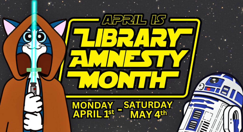 During Amnesty Month, patrons can return any overdue item to any of MPL's three locations – Main (4001 N. 23rd St.); Lark (2601 Lark Ave.); or Palmview (3401 Jordan Rd. W) – regardless of how long it has been overdue, and have fines removed from their account. Courtesy Image