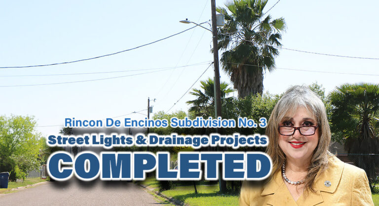 Rincon De Encinos Subdivision No. 3 Street Light and Drainage Projects Completed