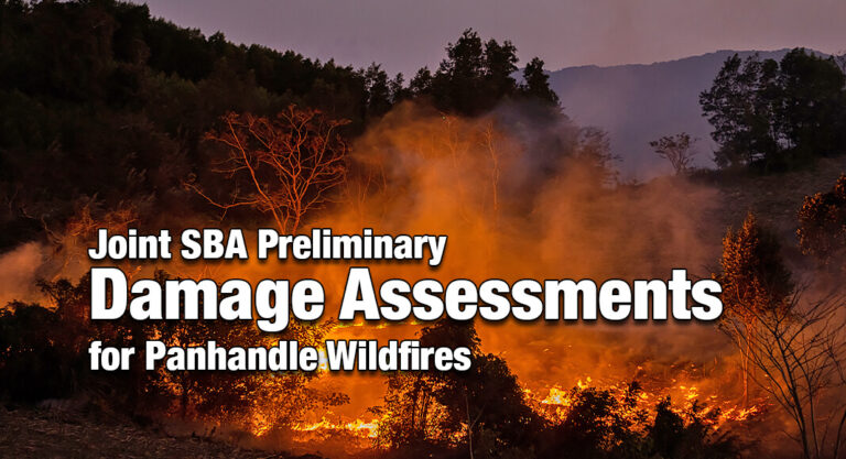 Joint SBA Preliminary Damage Assessments for Panhandle Wildfires