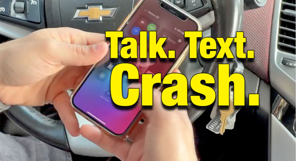 You know that feeling of being bored behind the wheel? So bored that you just can’t help but check your phone? Yeah, that feeling. Instant gratification is only inches away, right up to the moment your car is airborne at 70 mph. Image courtesy of TxDOT