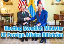 Governor Hosts Swedish Minister of Foreign Affairs Billström