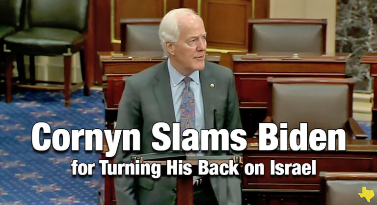 Cornyn Slams Biden for Turning His Back on Israel
