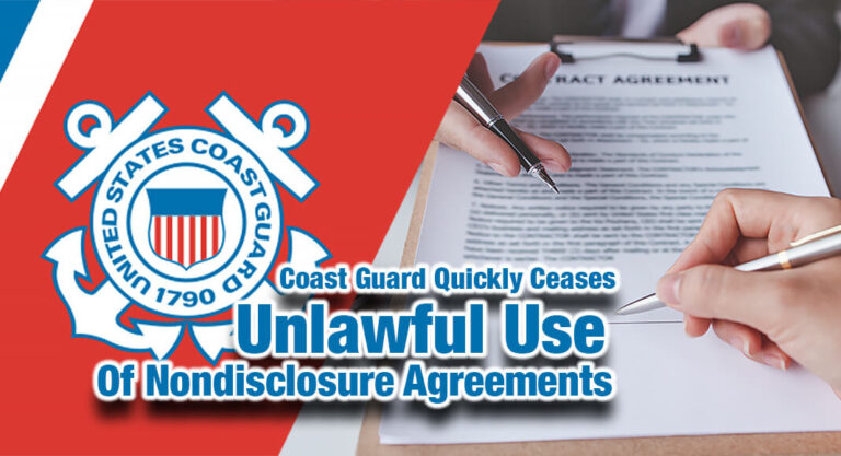 Coast Guard Quickly Ceases Unlawful Use of Nondisclosure Agreements to Silence Sexual Assault Victims