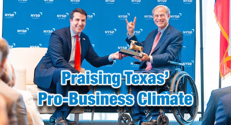 Governor Abbott Touts Texas’ Pro-Business Climate at NYSE Fireside Chat