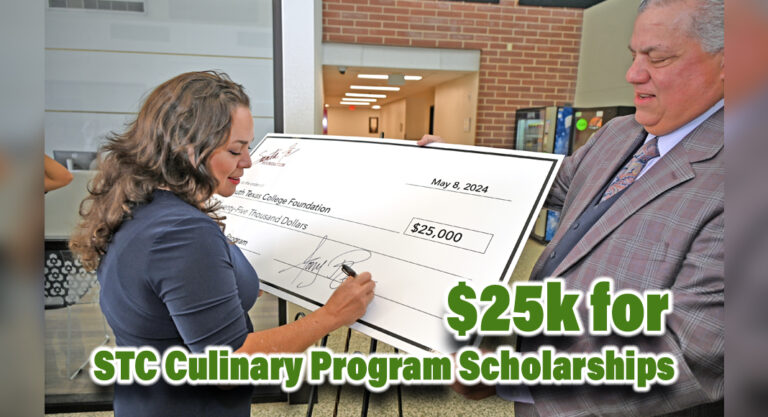 Sony and Albert Rego Deliver a $25,000 Check to South Texas College
