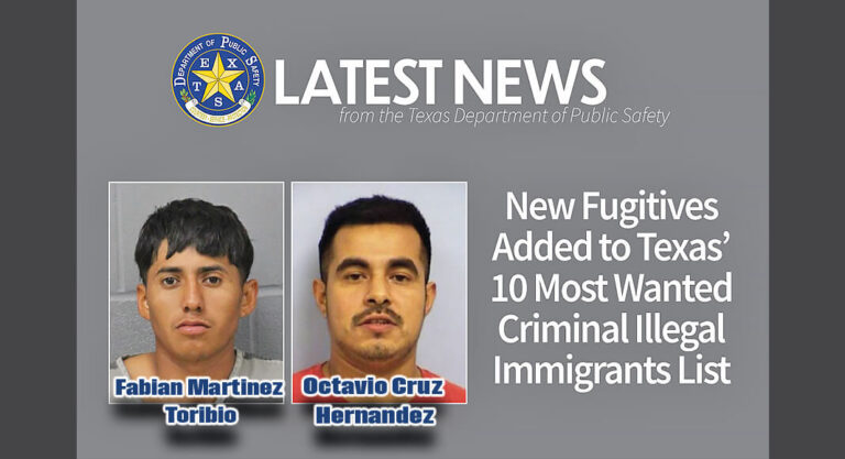 New Fugitives Added to Texas’ 10 Most Wanted Criminal Illegal Immigrants List