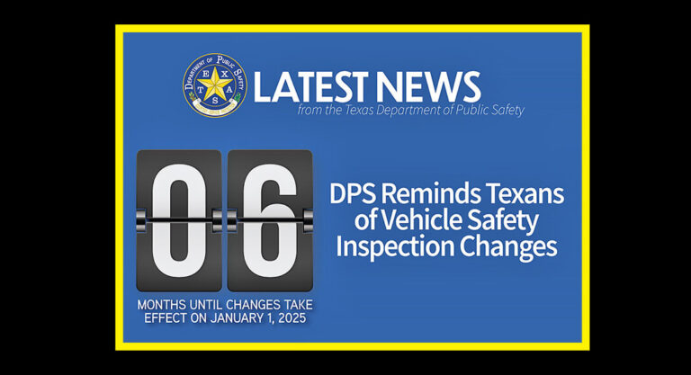 DPS Reminds Texans of Vehicle Safety Inspection Changes